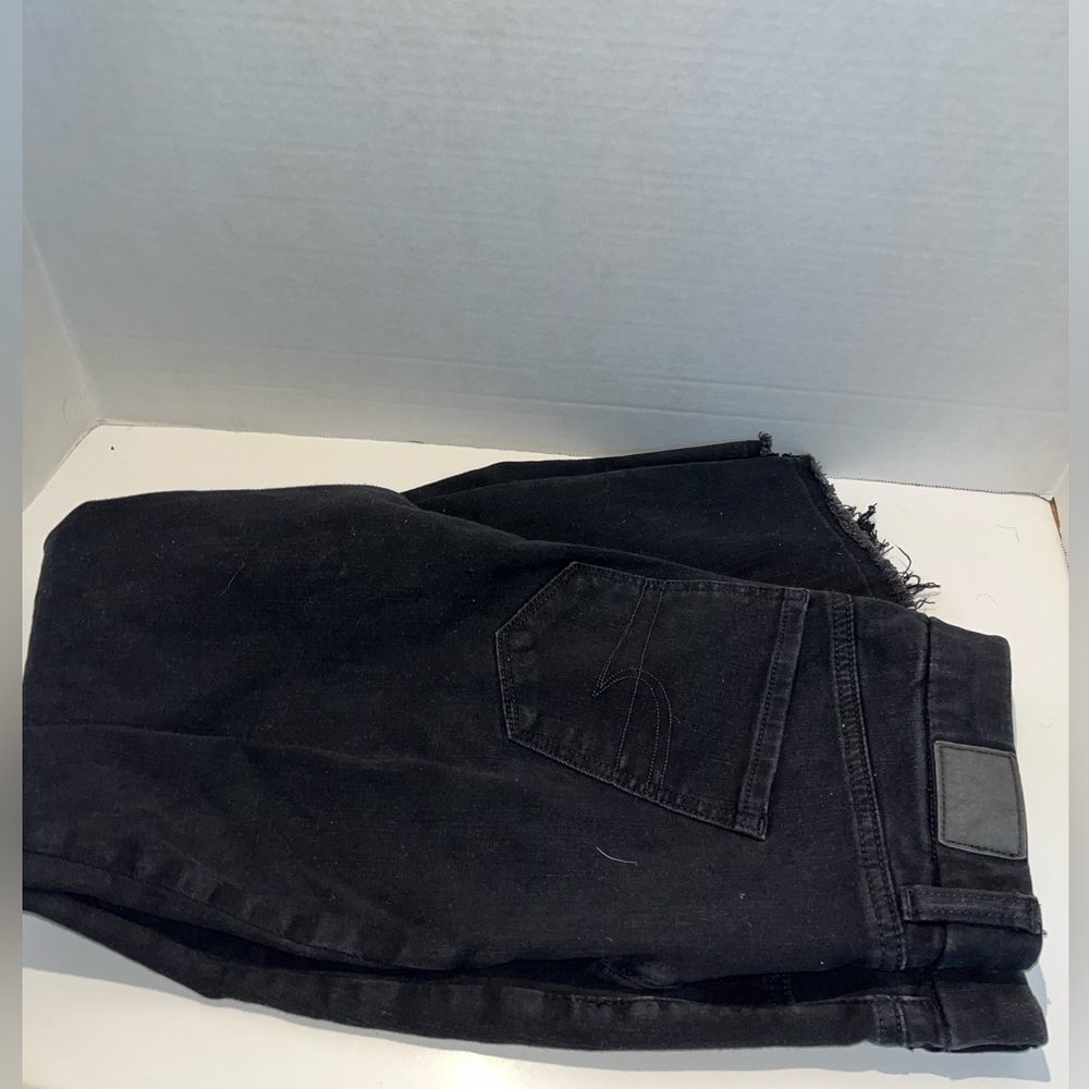 American Eagle Black Curvy Distressed Jeans